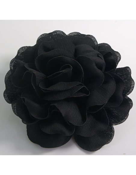 KWIAT Z MATERIAŁU RÓŻA BROSZKA PRZYPINKA LOLITA AKCESORIA 12 CM CZARNY