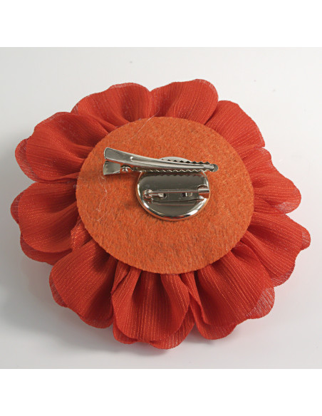 KWIAT Z MATERIAŁU RÓŻA BROSZKA PRZYPINKA LOLITA AKCESORIA 12 CM
