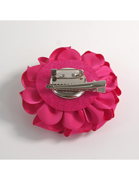 KWIAT Z MATERIAŁU BROSZKA PRZYPINKA LOLITA AKCESORIA 7 CM FUKSJA