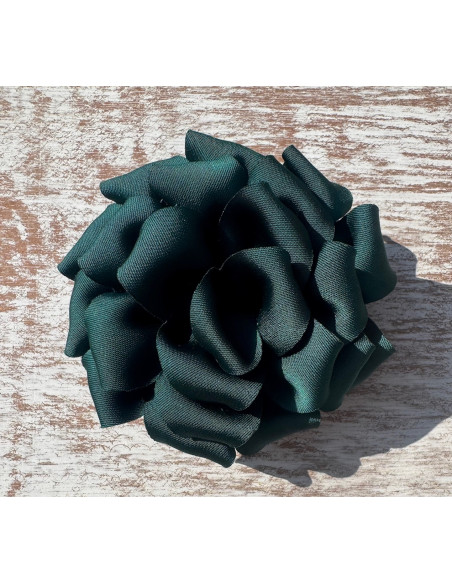 KWIAT Z MATERIAŁU RÓŻA BROSZKA PRZYPINKA LOLITA AKCESORIA 7 CM ZIELONY