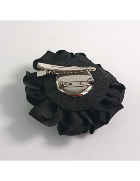 KWIAT Z MATERIAŁU BROSZKA PRZYPINKA LOLITA AKCESORIA 7 CM CZARNY