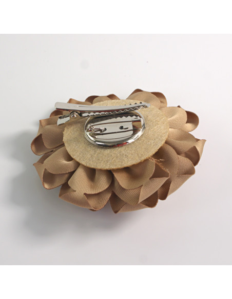 KWIAT Z MATERIAŁU BROSZKA PRZYPINKA LOLITA AKCESORIA 7 CM BEŻOWY