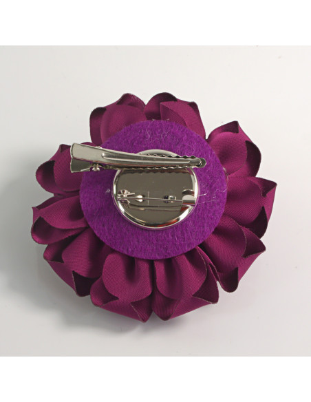 KWIAT Z MATERIAŁU BROSZKA PRZYPINKA LOLITA AKCESORIA 7 CM FIOLETOWY