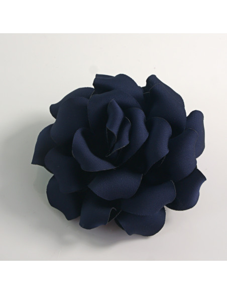 KWIAT Z MATERIAŁU BROSZKA PRZYPINKA LOLITA AKCESORIA 7 CM GRANATOWY