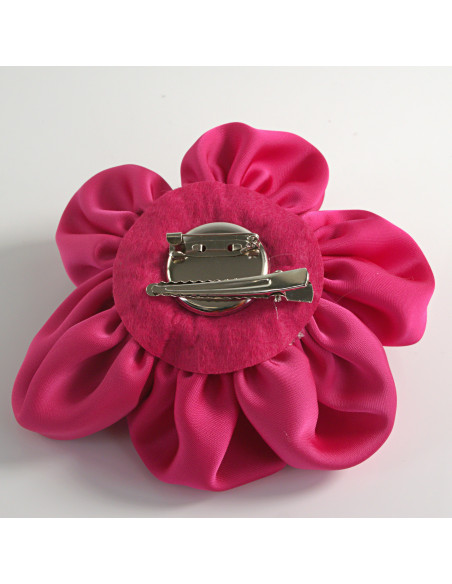 KWIAT Z MATERIAŁU BROSZKA PRZYPINKA LOLITA AKCESORIA 12 CM FUKSJA