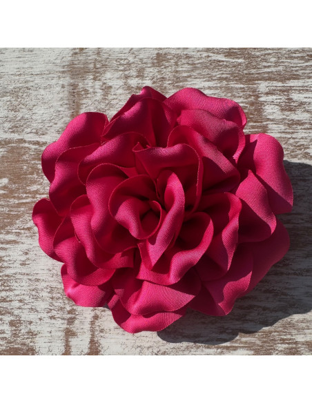 KWIAT Z MATERIAŁU BROSZKA PRZYPINKA LOLITA AKCESORIA 11 CM FUKSJA