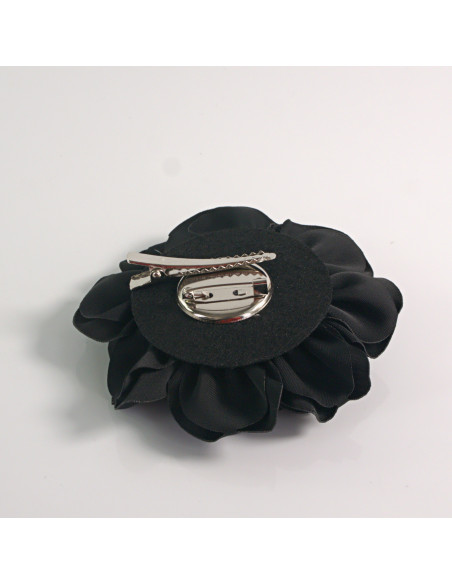 KWIAT Z MATERIAŁU BROSZKA PRZYPINKA LOLITA AKCESORIA 11 CM CZARNY