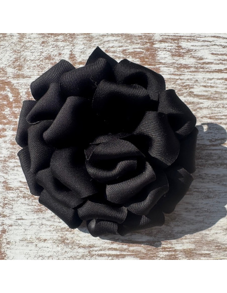 KWIAT Z MATERIAŁU BROSZKA PRZYPINKA LOLITA AKCESORIA 11 CM CZARNY