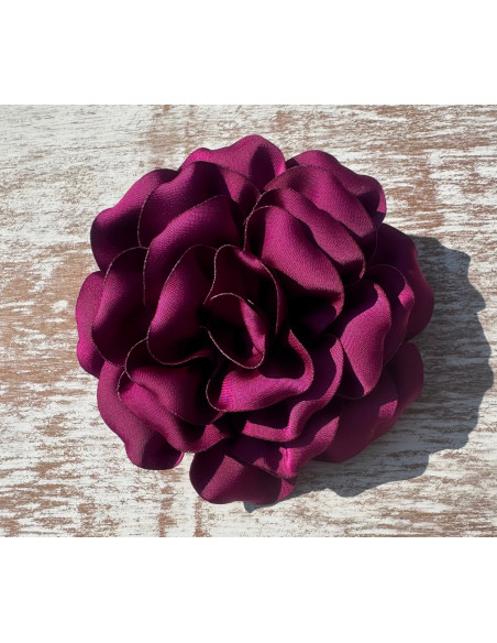 KWIAT Z MATERIAŁU BROSZKA PRZYPINKA LOLITA AKCESORIA 11 CM FIOLETOWY