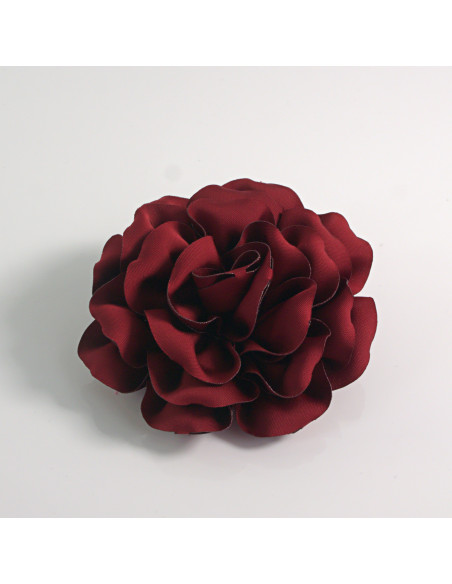 KWIAT Z MATERIAŁU BROSZKA PRZYPINKA LOLITA AKCESORIA 11 CM BORDOWY