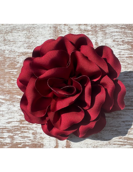 KWIAT Z MATERIAŁU BROSZKA PRZYPINKA LOLITA AKCESORIA 11 CM BORDOWY