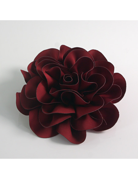KWIAT Z MATERIAŁU BROSZKA PRZYPINKA LOLITA AKCESORIA 10 CM BORDOWY