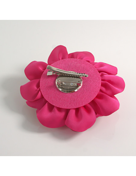 KWIAT Z MATERIAŁU BROSZKA PRZYPINKA LOLITA AKCESORIA 10 CM FUKSJA