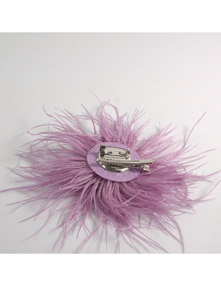 KWIAT Z PIÓR BROSZKA PRZYPINKA PIÓRA LOLITA AKCESORIA 14 CM LILIOWY