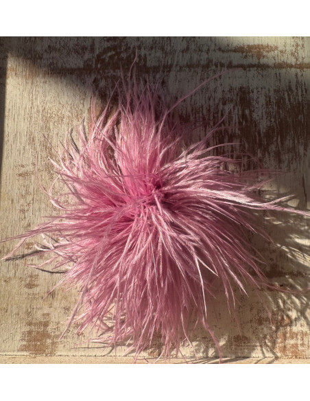 KWIAT Z PIÓR BROSZKA PRZYPINKA PIÓRA LOLITA AKCESORIA 14 CM LILIOWY