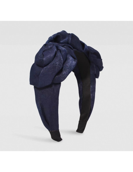 OPASKA DO WŁOSÓW WIANEK Z RÓŻAMI RÓŻE FASCYNATOR GRANATOWY