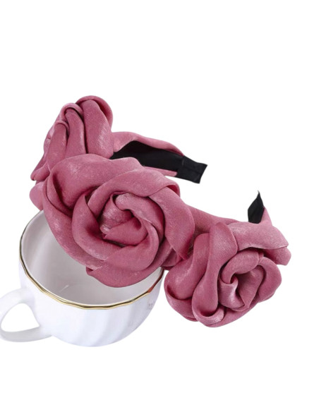 OPASKA DO WŁOSÓW WIANEK Z RÓŻAMI RÓŻE FASCYNATOR BRUDNY RÓŻ