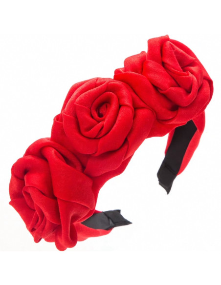OPASKA DO WŁOSÓW WIANEK Z RÓŻAMI RÓŻE FASCYNATOR CZERWONY