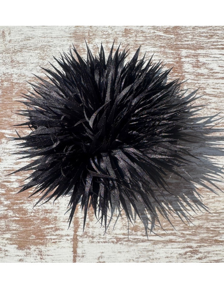 KWIAT Z MATERIAŁU KOLCE  BROSZKA PRZYPINKA LOLITA AKCESORIA 12 cm CZARNY