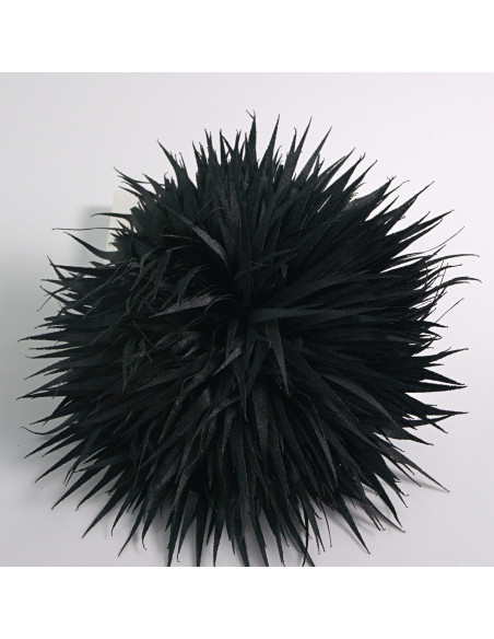 KWIAT Z MATERIAŁU KOLCE  BROSZKA PRZYPINKA LOLITA AKCESORIA 12 cm CZARNY