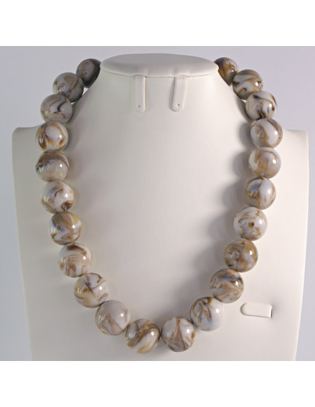 Naszyjnik KORALE SZARO-BRĄZOWE Lolita Akcesoria