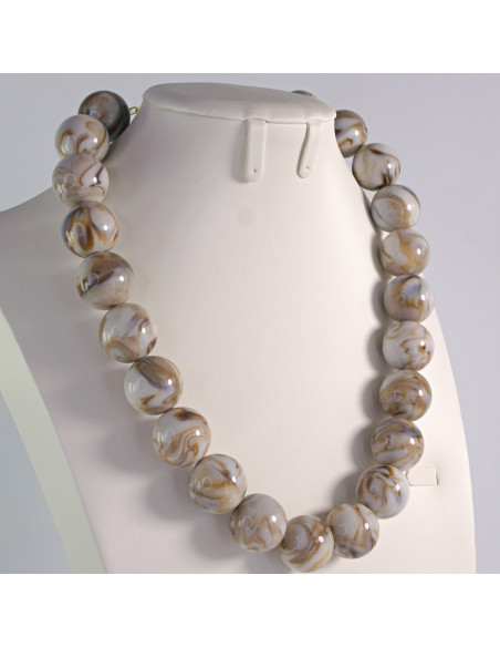 Naszyjnik KORALE SZARO-BRĄZOWE Lolita Akcesoria