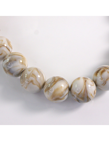 Naszyjnik KORALE SZARO-BRĄZOWE Lolita Akcesoria