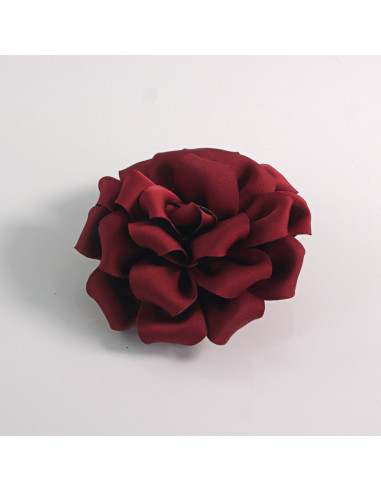 KWIAT Z MATERIAŁU BROSZKA PRZYPINKA LOLITA AKCESORIA 7 CM BORDOWY