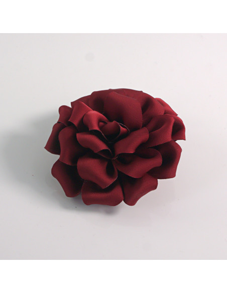 KWIAT Z MATERIAŁU BROSZKA PRZYPINKA LOLITA AKCESORIA 7 CM BORDOWY