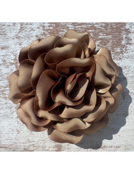 KWIAT Z MATERIAŁU BROSZKA PRZYPINKA LOLITA AKCESORIA 11 CM BEŻOWY