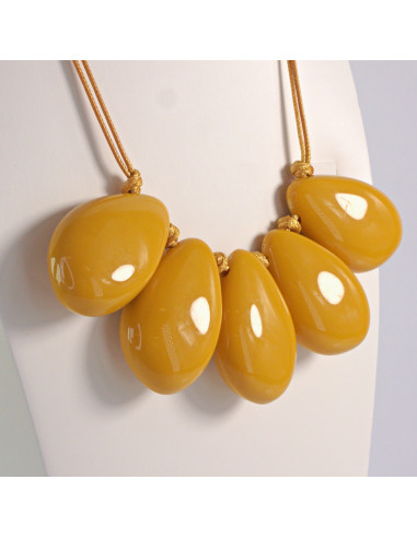 Naszyjnik żółte kamienie w stylu BOHO Lolita...