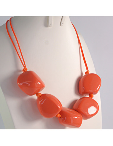 Naszyjnik pomarańczowe kamienie w stylu BOHO...