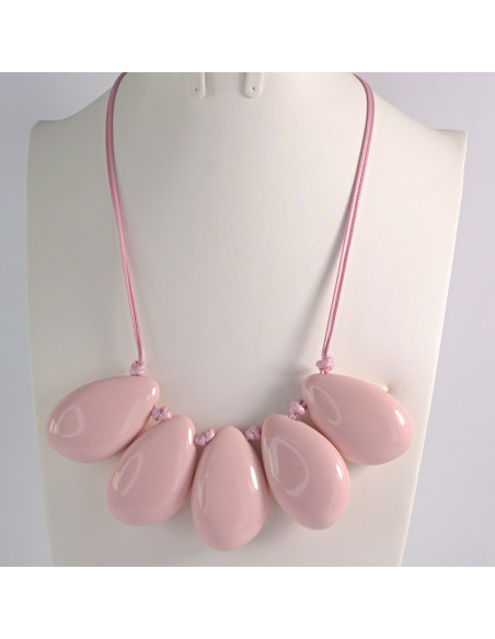Naszyjnik różowe kamienie w stylu BOHO Lolita Akcesoria