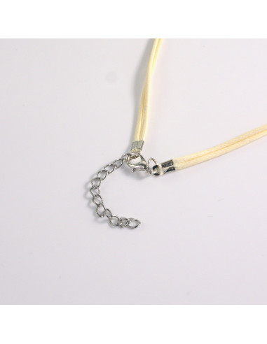 Naszyjnik ecru- błękitny kamienie w stylu BOHO...