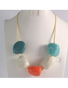 Naszyjnik wielokolorowy kamienie w stylu BOHO Lolita...