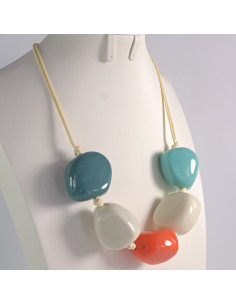 Naszyjnik wielokolorowy kamienie w stylu BOHO Lolita... 2