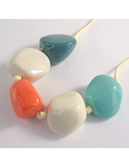 Naszyjnik wielokolorowy kamienie w stylu BOHO Lolita Akcesoria