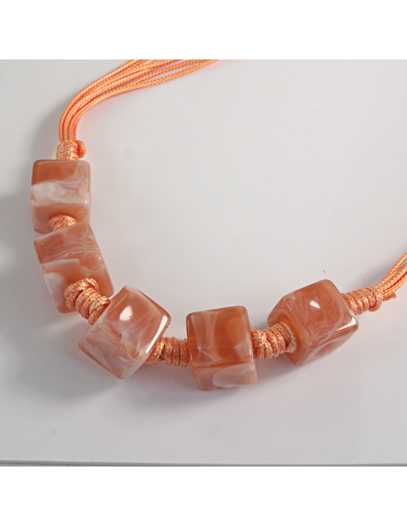 Naszyjnik na sznurku z koralikami w stylu BOHO pomarańcz Lolita Akcesoria