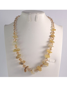 Naszyjnik żółte kamienie z koralikami Lolita Akcesoria