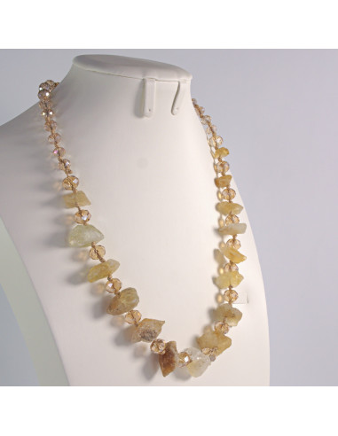 Naszyjnik żółte kamienie z koralikami Lolita...