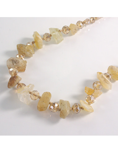 Naszyjnik żółte kamienie z koralikami Lolita...