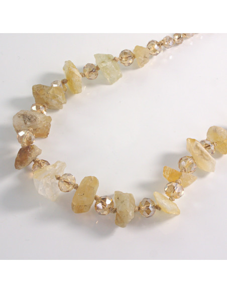 Naszyjnik żółte kamienie z koralikami Lolita Akcesoria