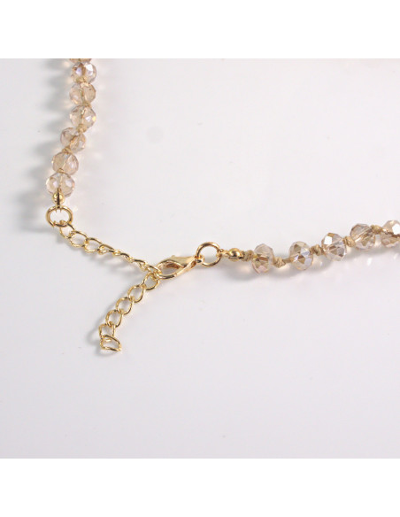 Naszyjnik żółte kamienie z koralikami Lolita Akcesoria