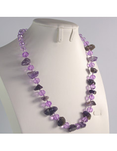Naszyjnik fioletowe kamienie z koralikami Lolita Akcesoria 2