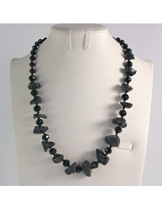 Naszyjnik grafitowe kamienie z koralikami Lolita Akcesoria