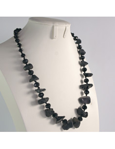 Naszyjnik grafitowe kamienie z koralikami Lolita Akcesoria 2