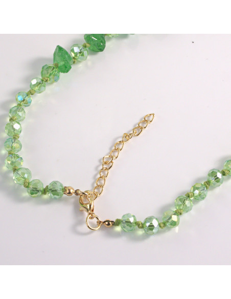 Naszyjnik zielone kamienie z koralikami Lolita Akcesoria