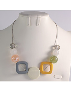 Naszyjnik BOHO geometryczne korale wielokolorowe Lolita...
