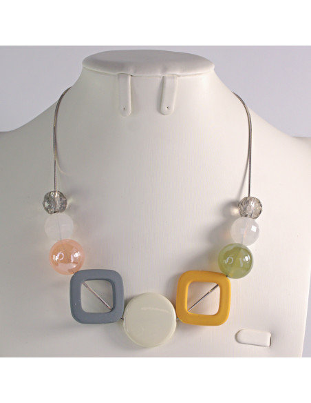 Naszyjnik BOHO geometryczne korale wielokolorowe Lolita Akcesoria