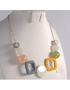 Naszyjnik BOHO geometryczne korale wielokolorowe Lolita... 2